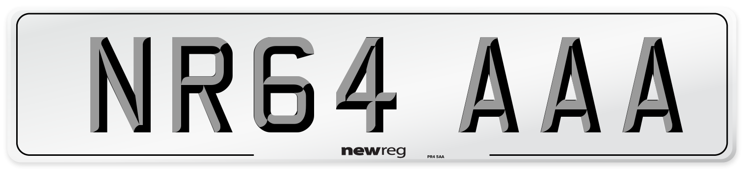 NR64 AAA Number Plate from New Reg
